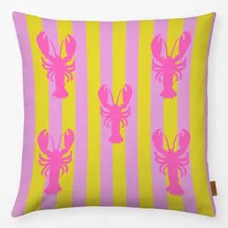 Kissen Hummer Streifen Pink Gelb