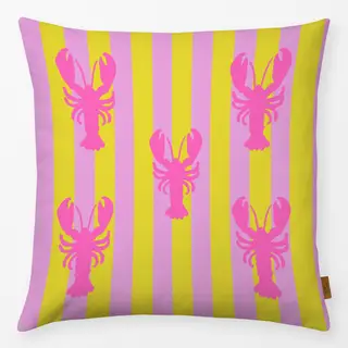 Kissen Hummer Streifen Pink Gelb