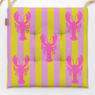 Sitzkissen Hummer Streifen Pink Gelb