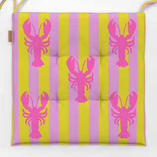 Sitzkissen Hummer Streifen Pink Gelb