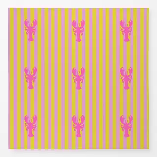 Tischdecke Hummer Streifen Pink Gelb