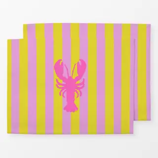 Tischset Hummer Streifen Pink Gelb