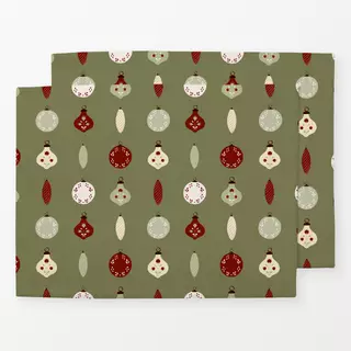 Tischset Weihnachtskugeln Muster