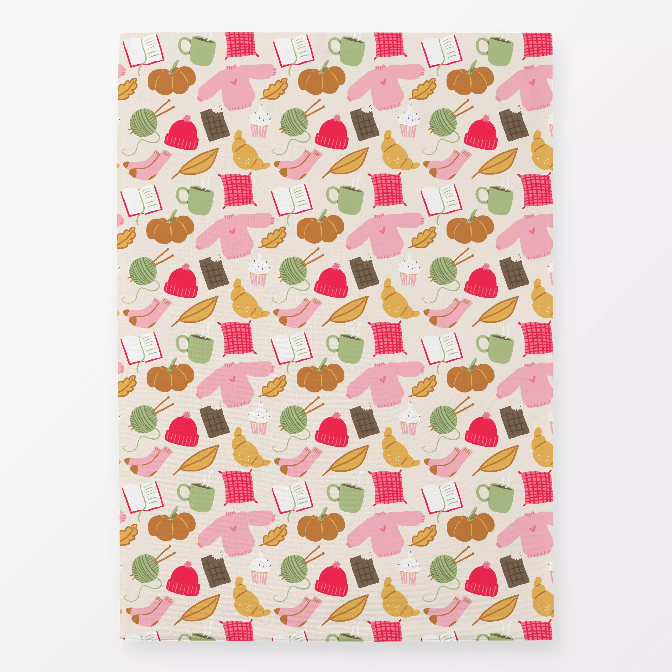 Geschirrtücher Fall Essentials Beige - Herbst, Symbole & Muster, Küche, Essen & Trinken - von „Janna Schipper"; Blätter, Süß...