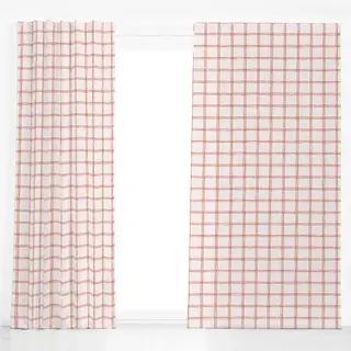 Dekovorhang Karo Grid Muster Braun Beige