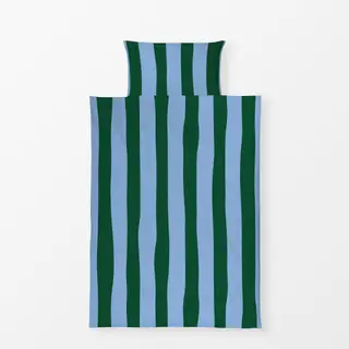 Bettwäsche Streifen grün-blau