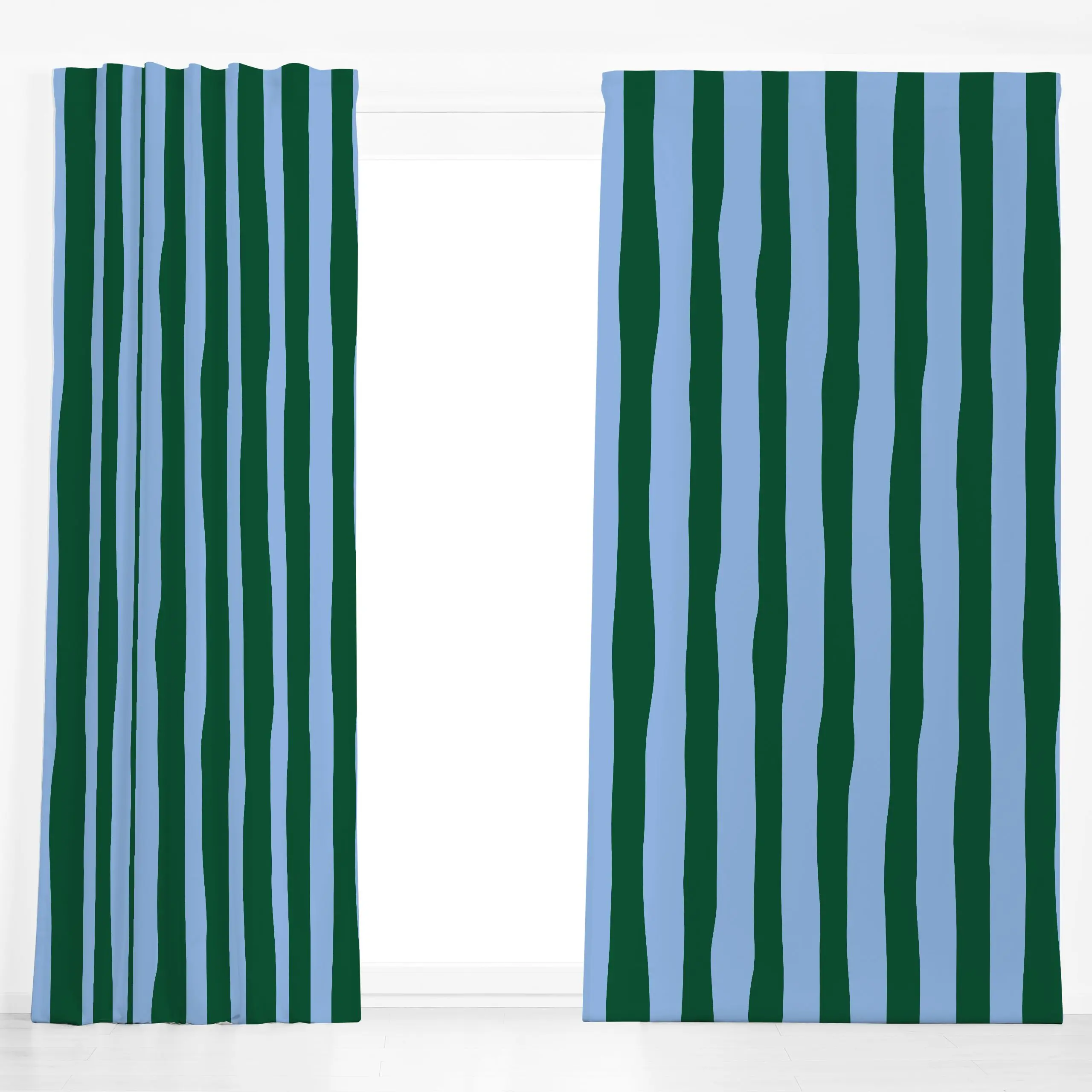 Dekovorhang Streifen grün-blau - Sommer, Symbole & Muster - von „moDeern Design Studio"; Streifen, Sommer, gestreift, Streif...