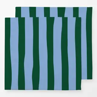 Servietten Streifen grün-blau