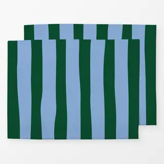 Tischset Streifen grün-blau