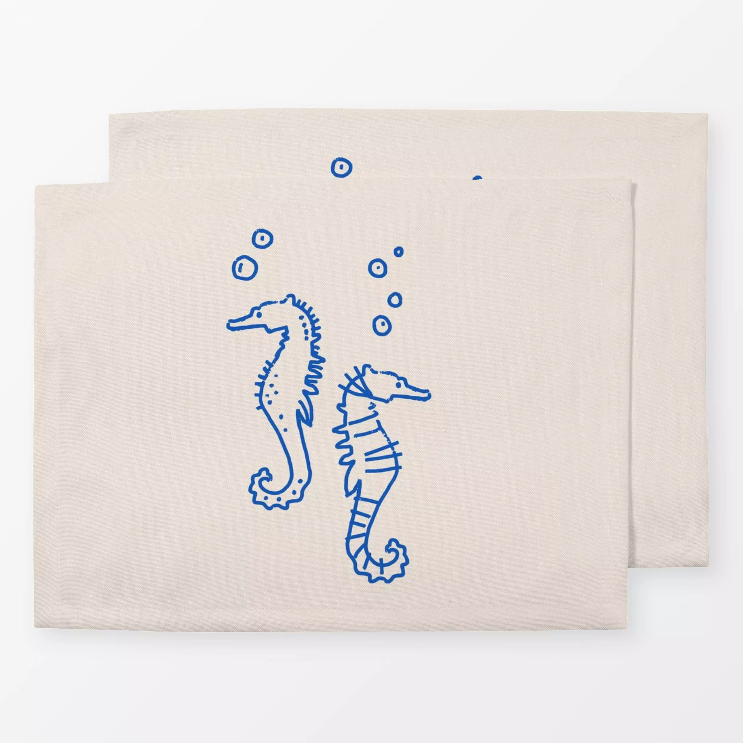Tischset Seepferd Blau, Tiere, Sommer, von Kruth Design