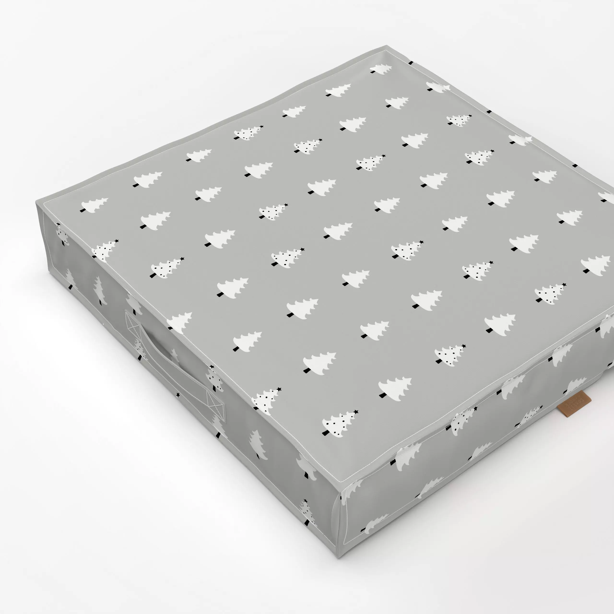 Bodenkissen Sparkling Winter Forest stone - Weihnachten, Winter, Pflanzen & Botanik - von „Karen Menzenbach"; minimal, grau,...