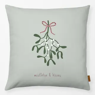 Kissen Mistletoe and kisses - grün
