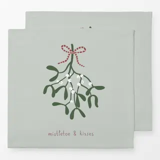 Servietten Mistletoe and kisses - grün