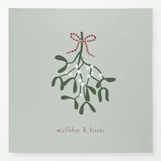 Tischdecke Mistletoe and kisses - grün