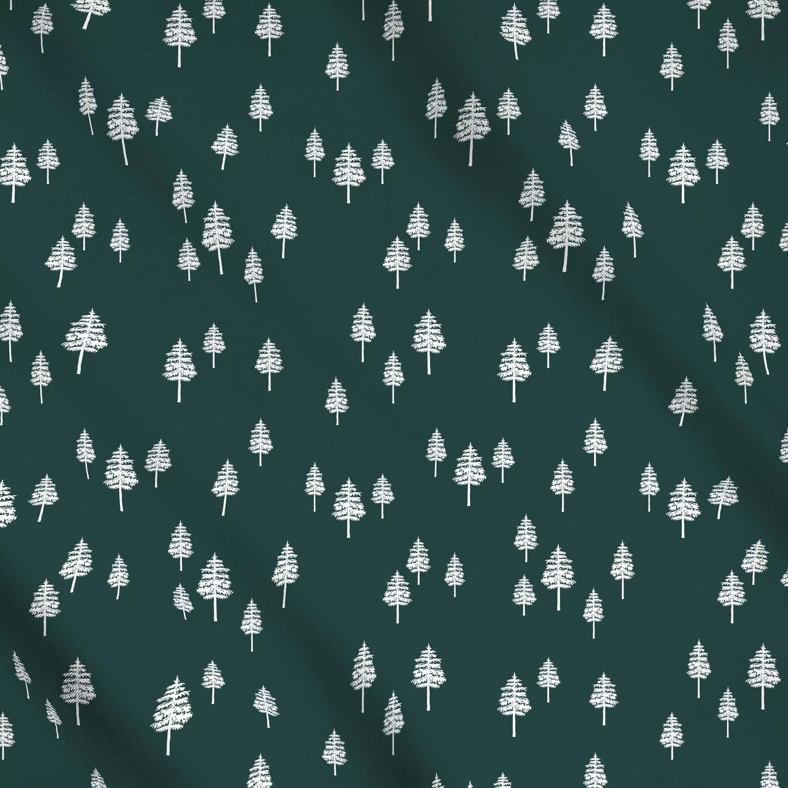 Meterware White Winter Forest fir green - Natur & Landschaft, Weihnachten, Winter - von „Karen Menzenbach"; Natur, Bäume, Ta...