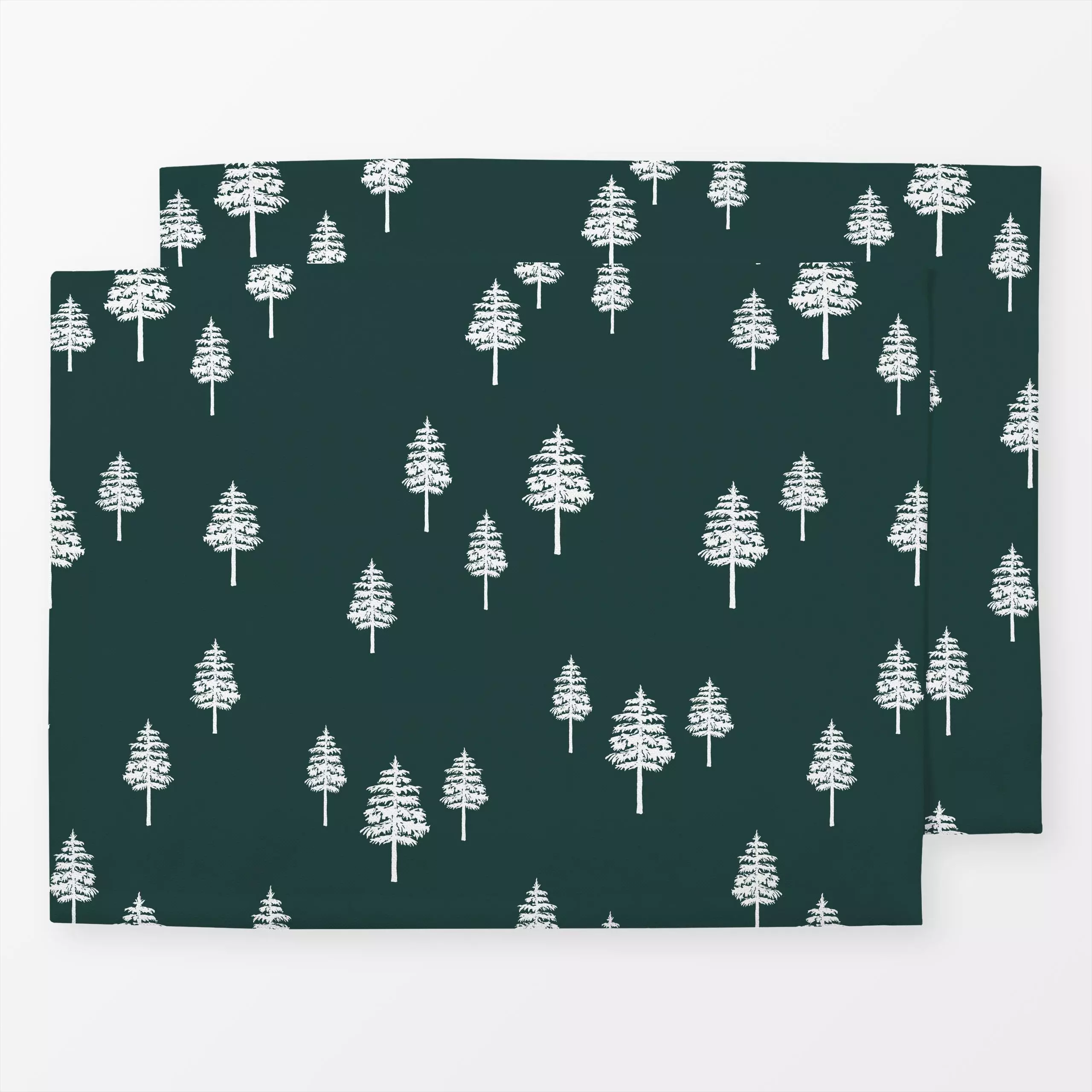 Tischset White Winter Forest fir green - Natur & Landschaft, Weihnachten, Winter - von „Karen Menzenbach"; Natur, Bäume, Tan...
