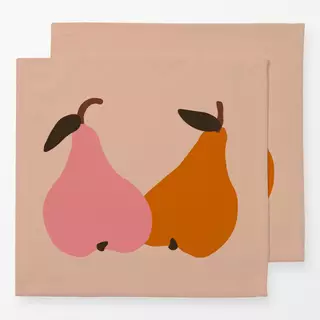 Servietten Zwei Birnen Pink Orange
