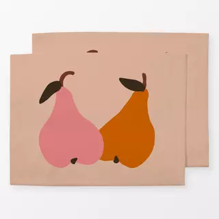 Tischset Zwei Birnen Pink Orange