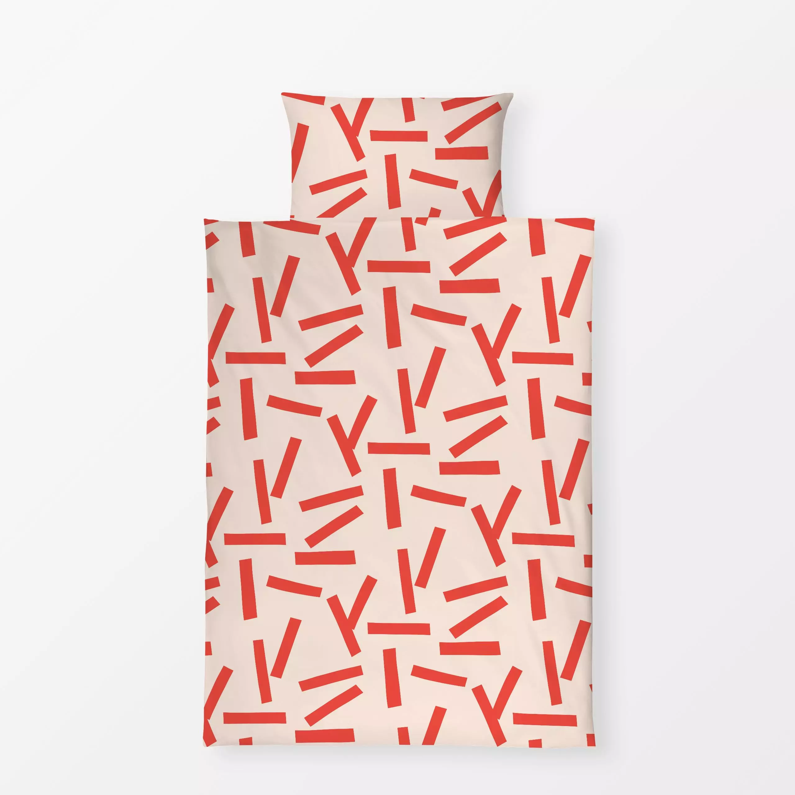 Bettwäsche Rote Streifen - Symbole & Muster - von „Lisa Jasmin Bauer"; abstrakt, modern, rot, farbenfroh, cutouts, papercut,...