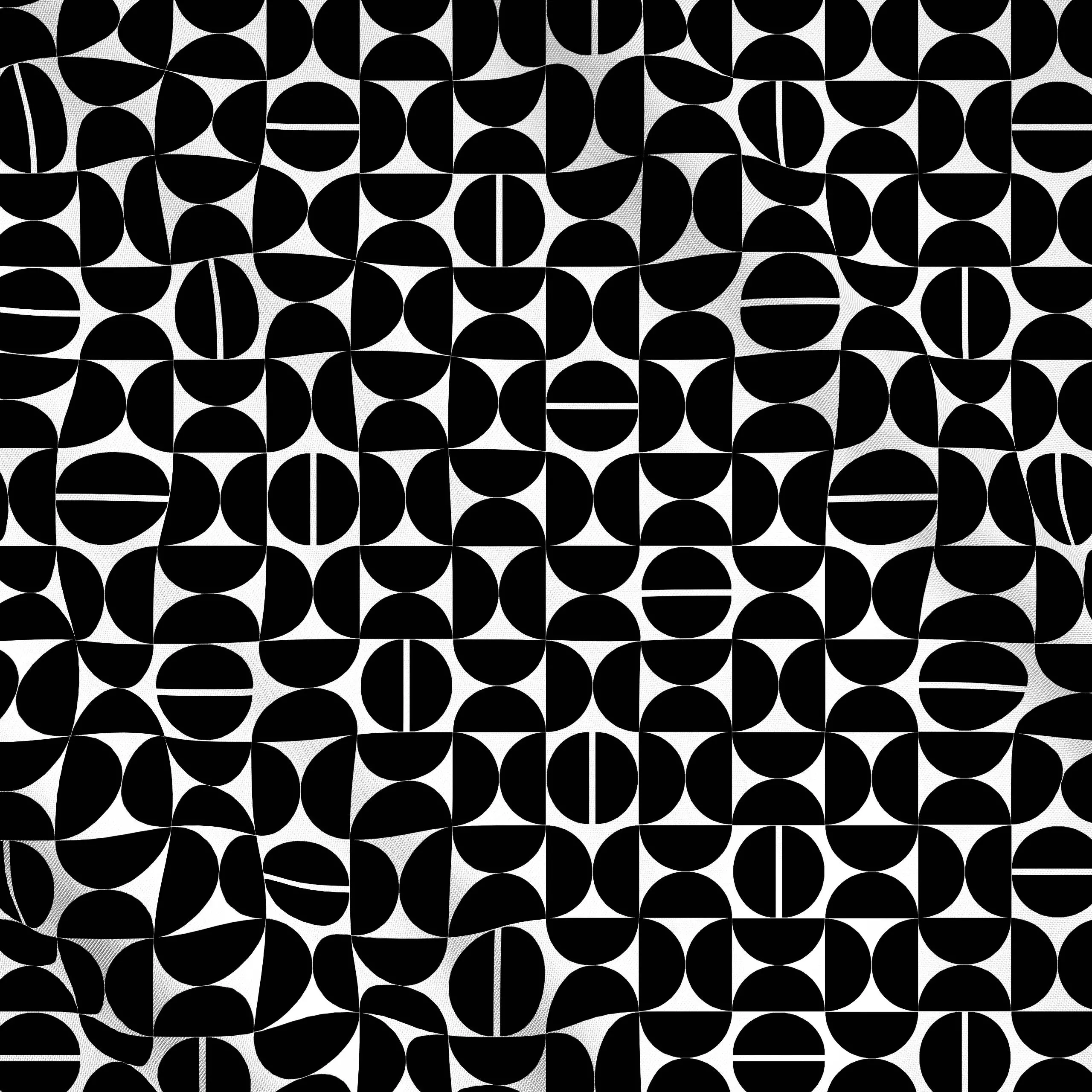 Meterware Halbkreise Schwarz Weiss - Symbole & Muster - von „Kathrin Löffler"; schwarz, Geometrisch, Kreise, Weiss, outdoor,...