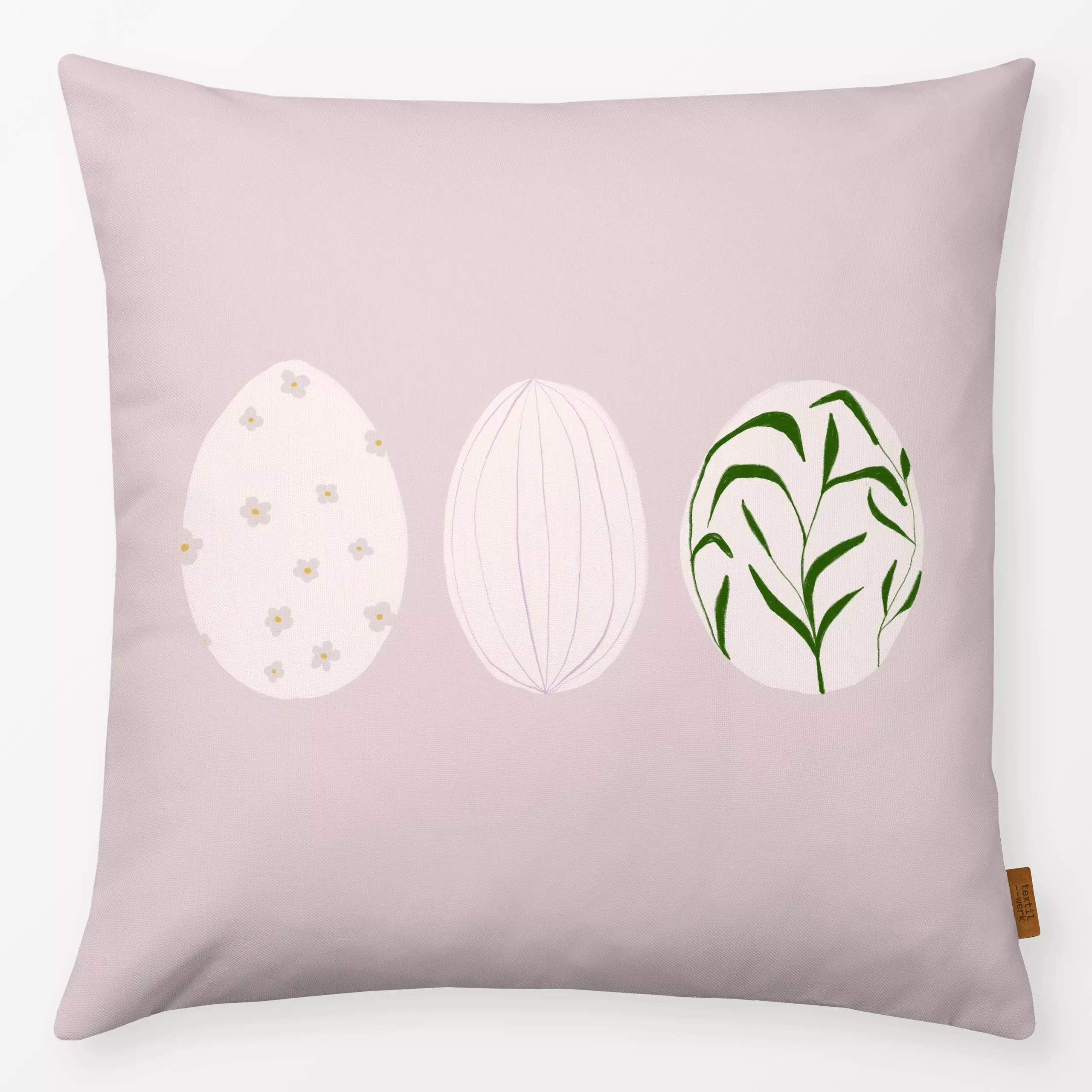 Kissen Ostereier Rosa - Frühling, Anlässe - von „Sophie Augustin Illustration"; Ostern, Ostereier, FroheOstern, Ostermotiv