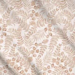 Meterware Cottage Spring Blätter Beige