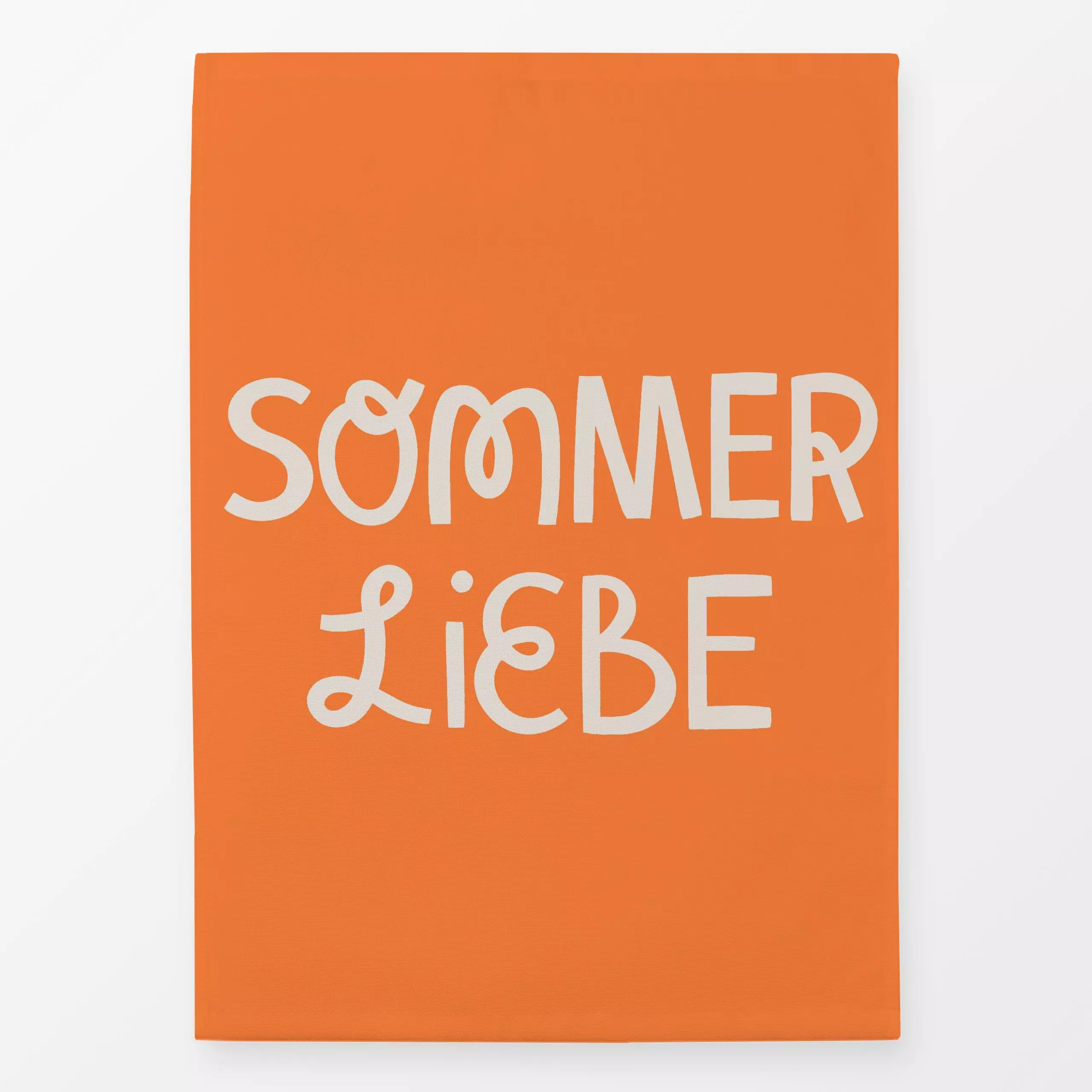 Geschirrtücher Sommerliebe orange - Frühling, Sommer, Sprüche & Schriftzüge - von „Studio Kesse"; Sonne, Orange, Sommer, Lie...