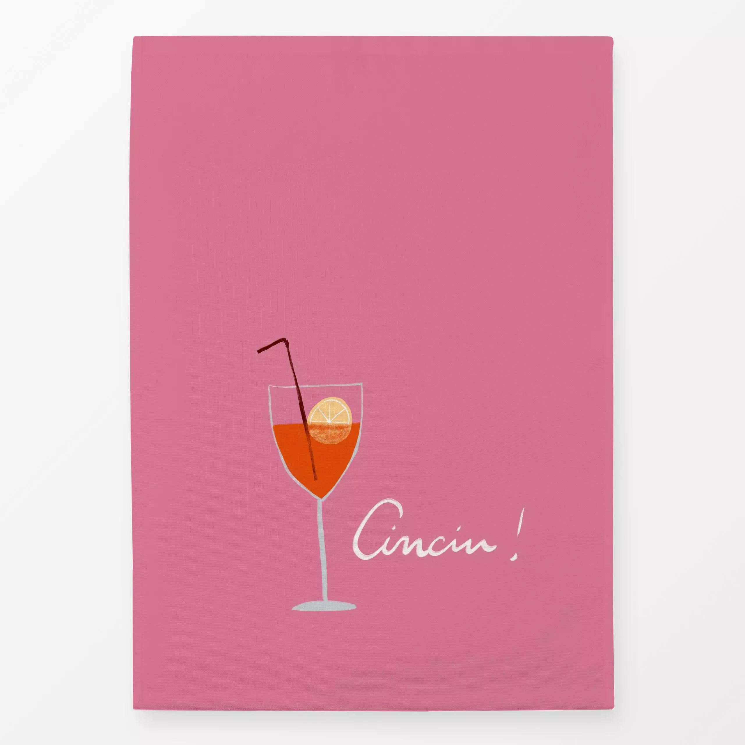 Geschirrtücher Aperol Sprizz Pink - Sprüche & Schriftzüge, Küche, Essen & Trinken - von „Sophie Augustin Illustration"; Somm...