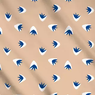 Meterware Muster Weiß-Blaue Blume