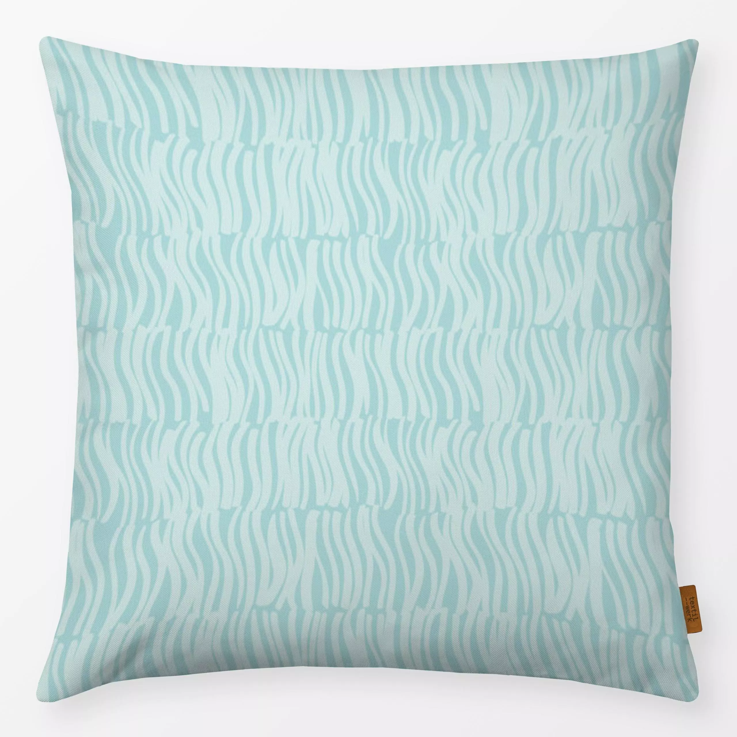 Kissen Wavy Lines mint - Symbole & Muster - von „Fiilis Design"; linie, Linien, wellen, turkis