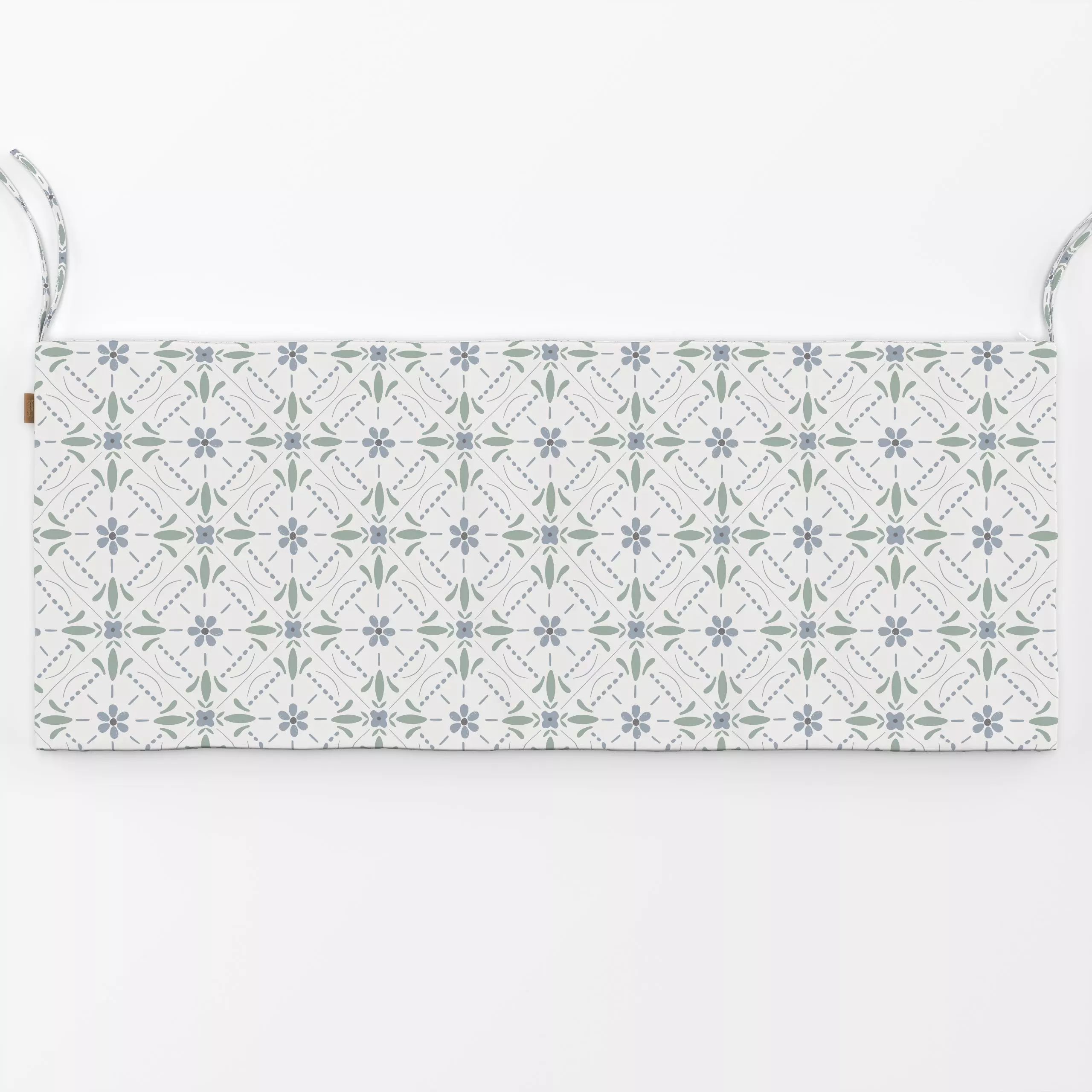 Bankauflage Landhaus Fliese naturals grün - Symbole & Muster - von „Kathrin Woo"; Muster, kleingemustert, Hygge, beige, vers...