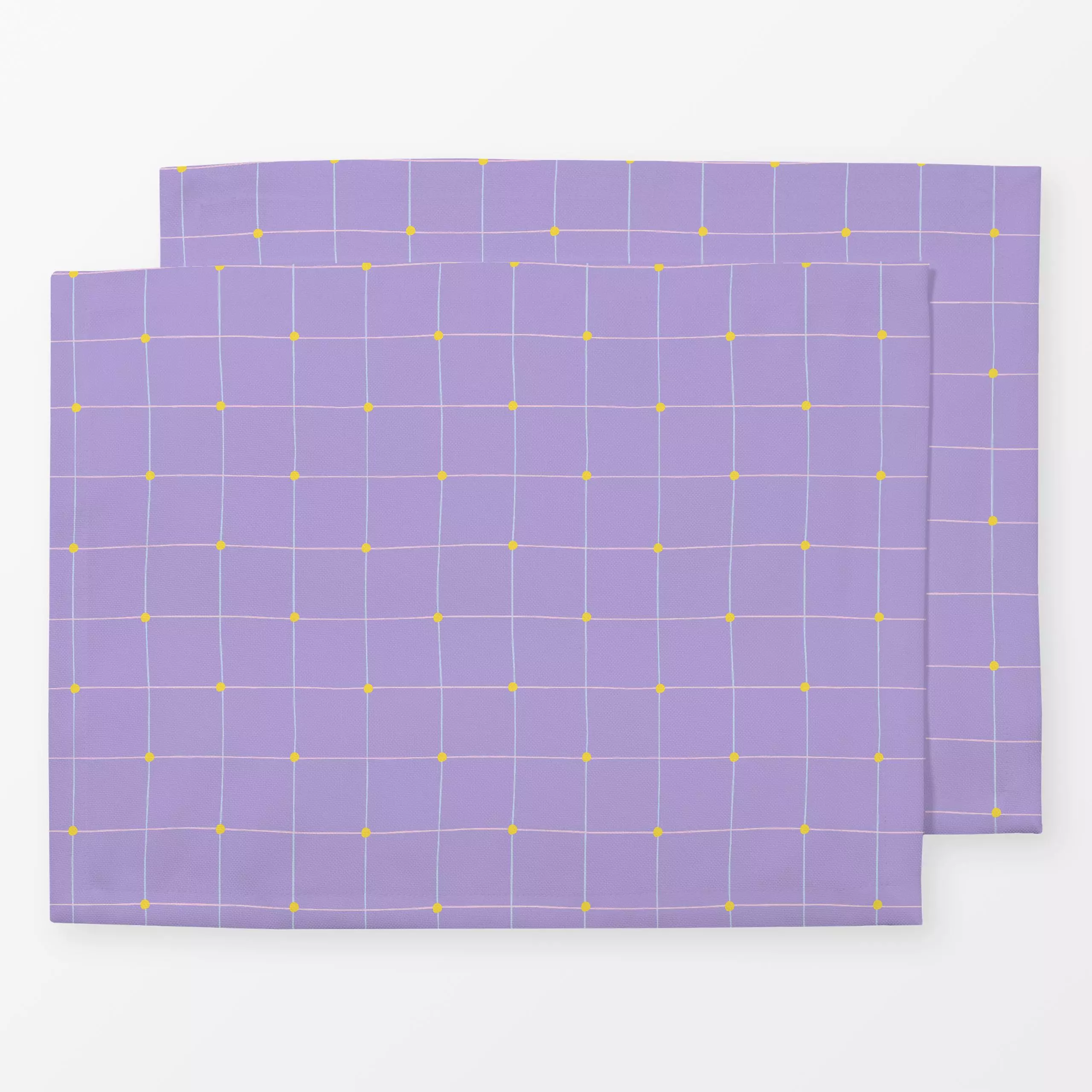 Tischset Karomuster Linien lila - Frühling, Symbole & Muster, Ostern - von „Carolin Vonhoff"; Muster, Linien, Punkte, rosa, ...
