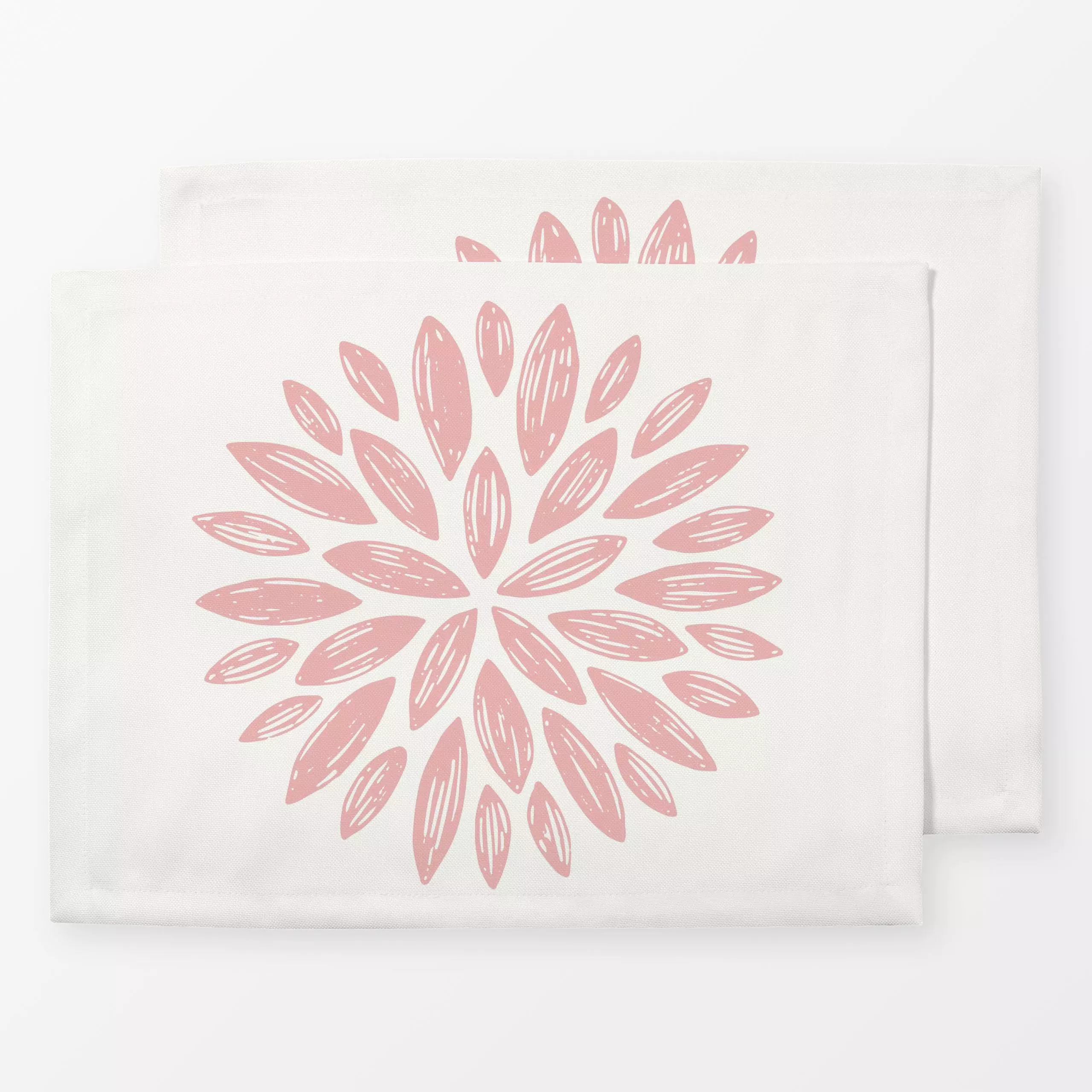 Tischset Bud rosa - Pflanzen & Botanik - von „Kathrin Woo"; minimal, abstrakt, rosa, Blätter, Hygge, beige, modern, Gartende...