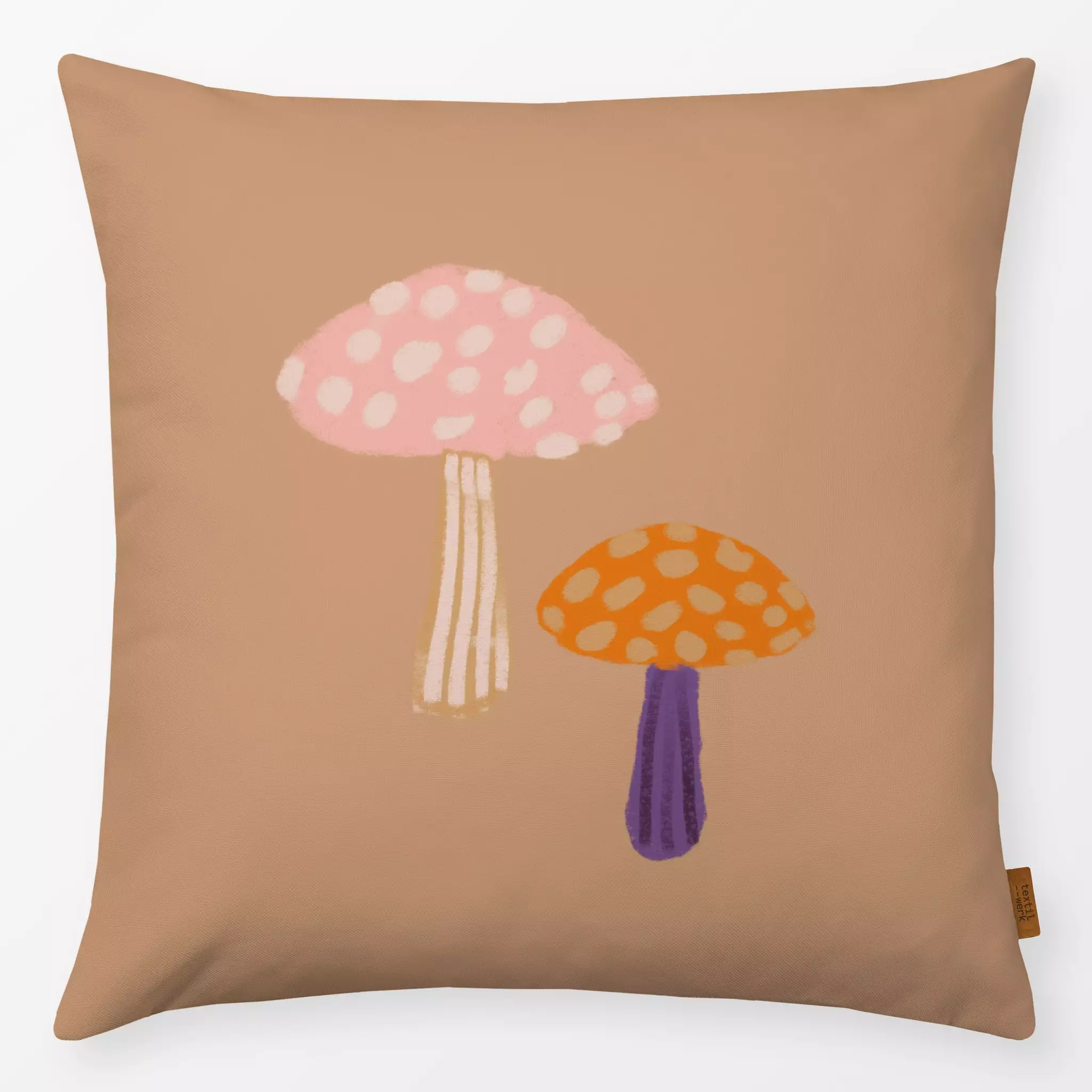Kissen Kissen Bunte Pilze Auf Braun