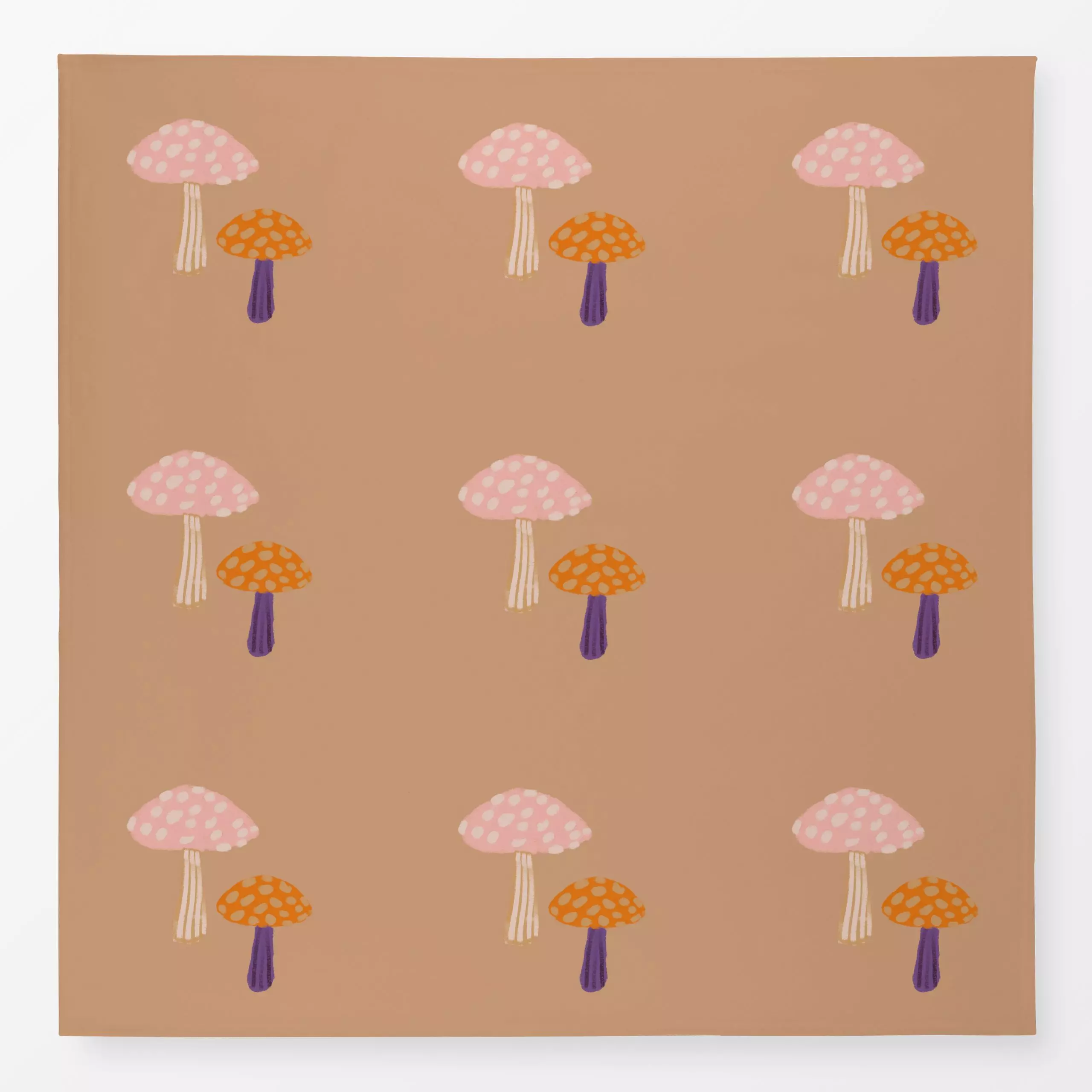 Tischdecke Bunte Pilze Auf Braun - Herbst, Kinderzimmer & Motive für Kinder - von „Alisa Knöß"; rosa, Orange, Kinderzimmer, ...