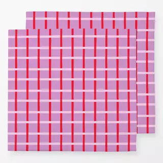Servietten Grid rosa-rot-lilac
