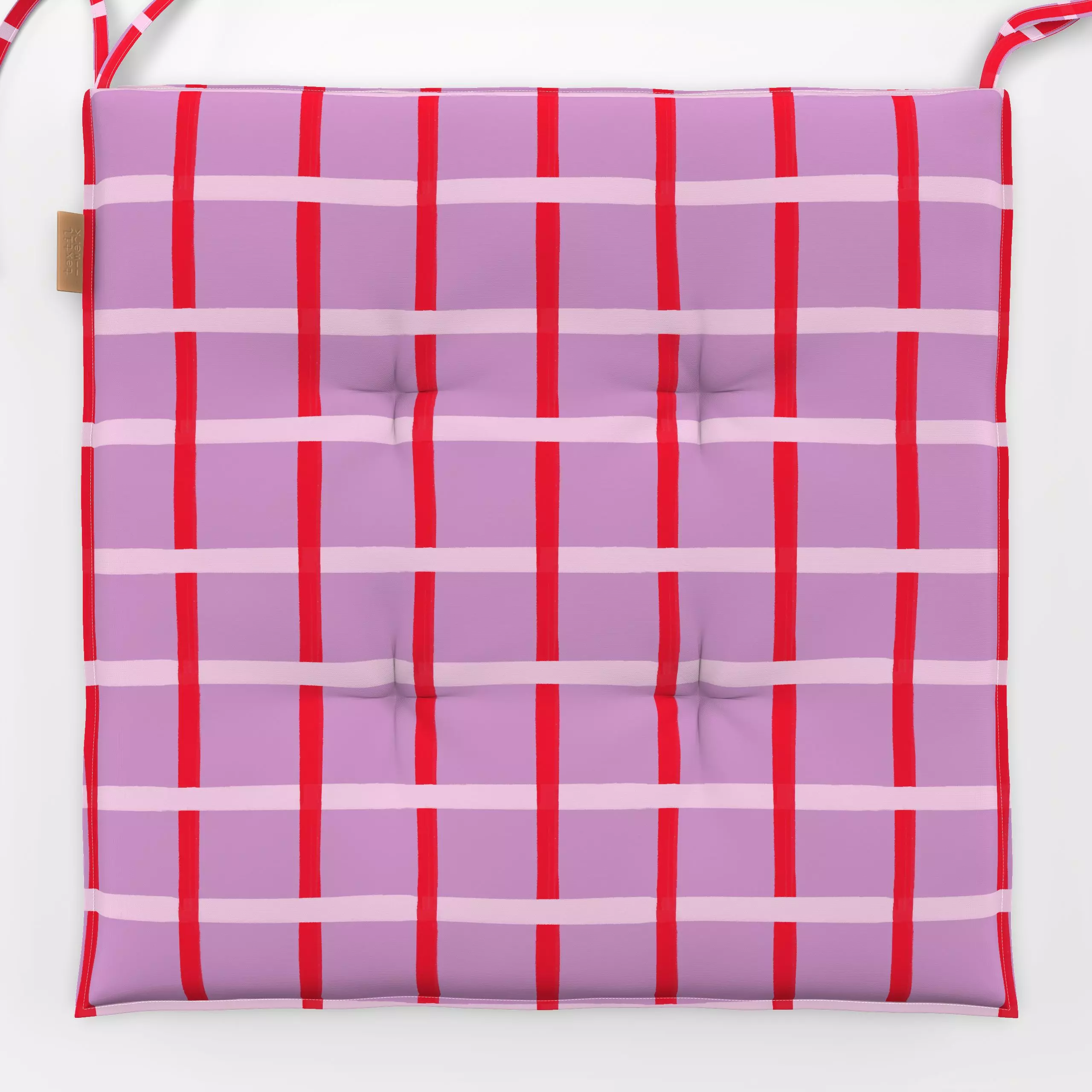 Sitzkissen Grid rosa-rot-lilac - Symbole & Muster - von „Julia Marquardt-Lott"; Geometrisch, grid, Karo, rot, Karos, kariert