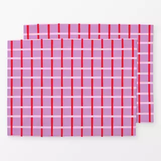 Tischset Grid rosa-rot-lilac