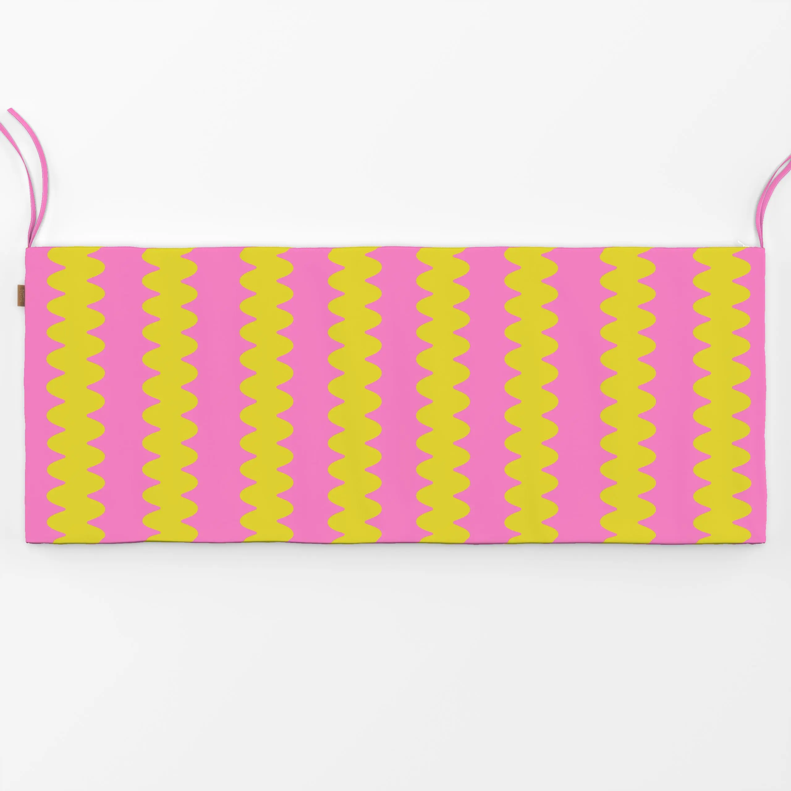 Bankauflage Wellen Streifen Pink Gelb - Symbole & Muster - von „Alisa Knöß"; Gartendeko, Streifenmuster, sommerfarben, somme...