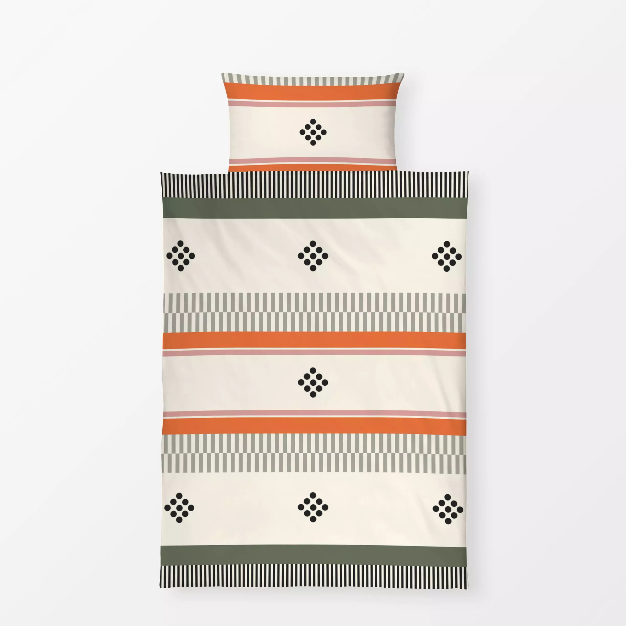 Bettwäsche Mediterran Stripes and Lines - Symbole & Muster - von „Eda Şahin"; boho, Muster, Tusche, Textur, minimal, Musterm...