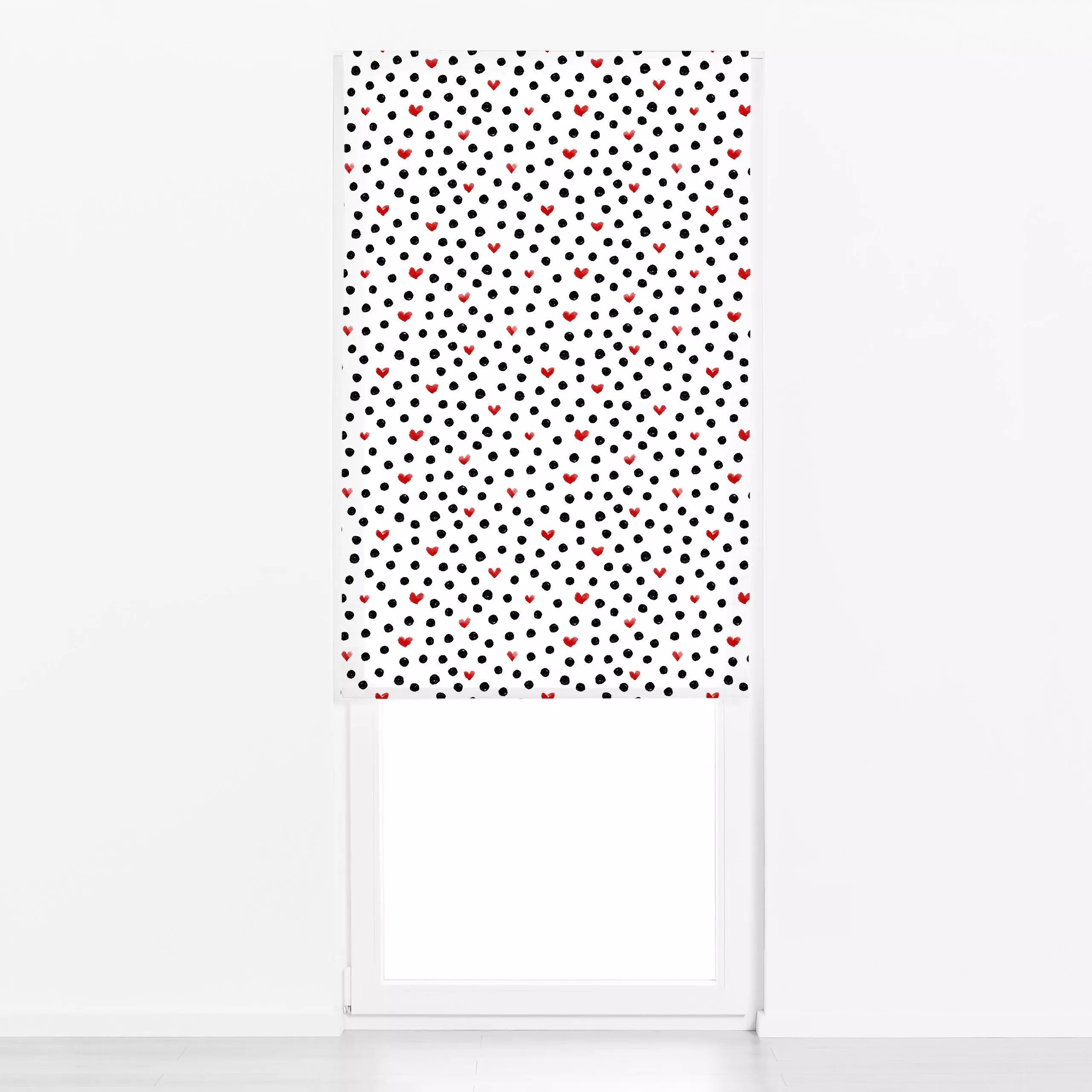 Raffrollo Dots Lover 1 - Liebe, Romantik & Pride, Anlässe - von „Primus Pattern"; Punkte, Herzen, Valentinstag, Dots, punkt,...