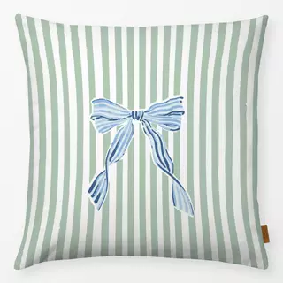 Kissen Schleife mit Streifen grün