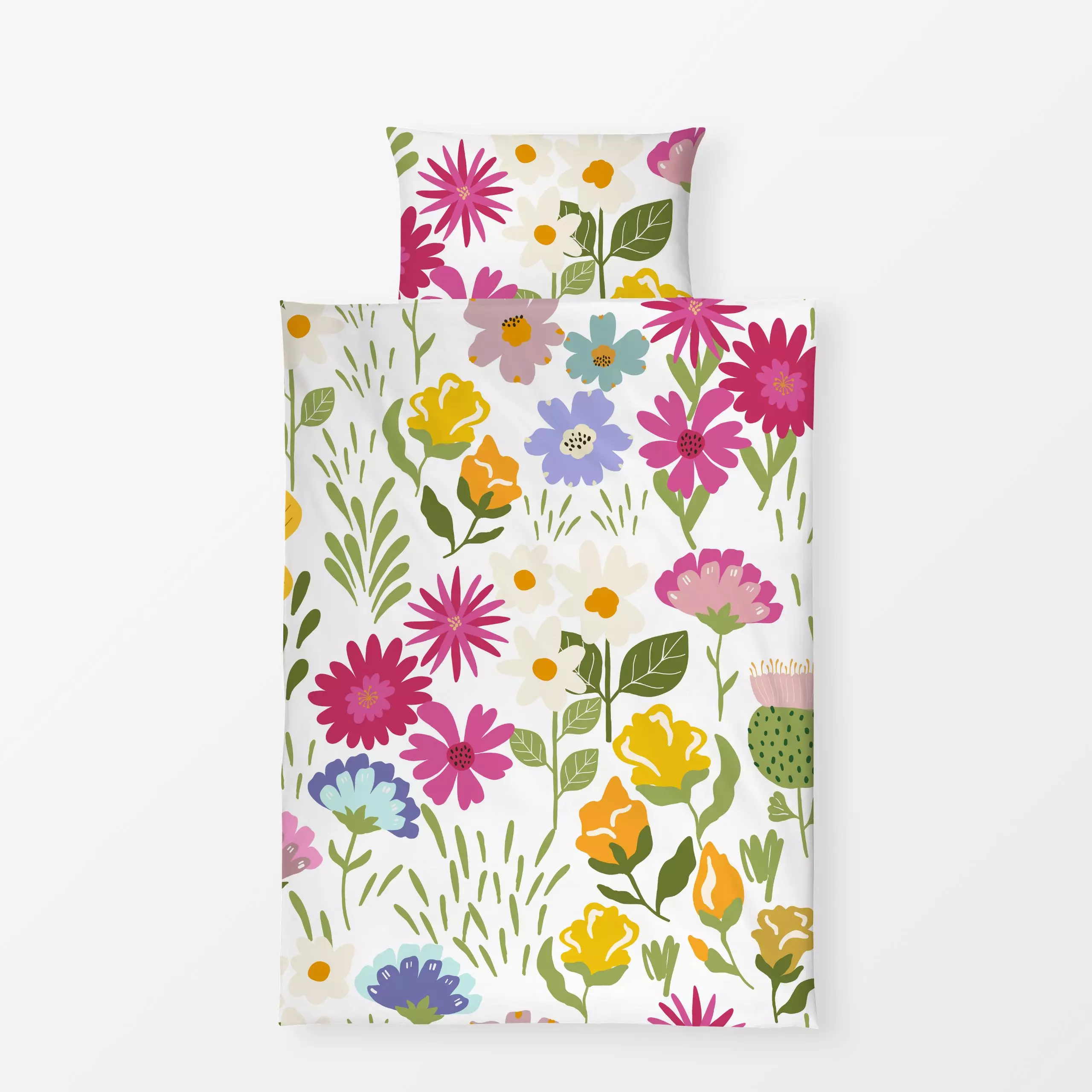 Bettwäsche Retro Blumengarten - Blumen & Florales, Sommer - von „Uta Naumann"; boho, Blumen, Garten, Blüten, Sommerblumen, S...