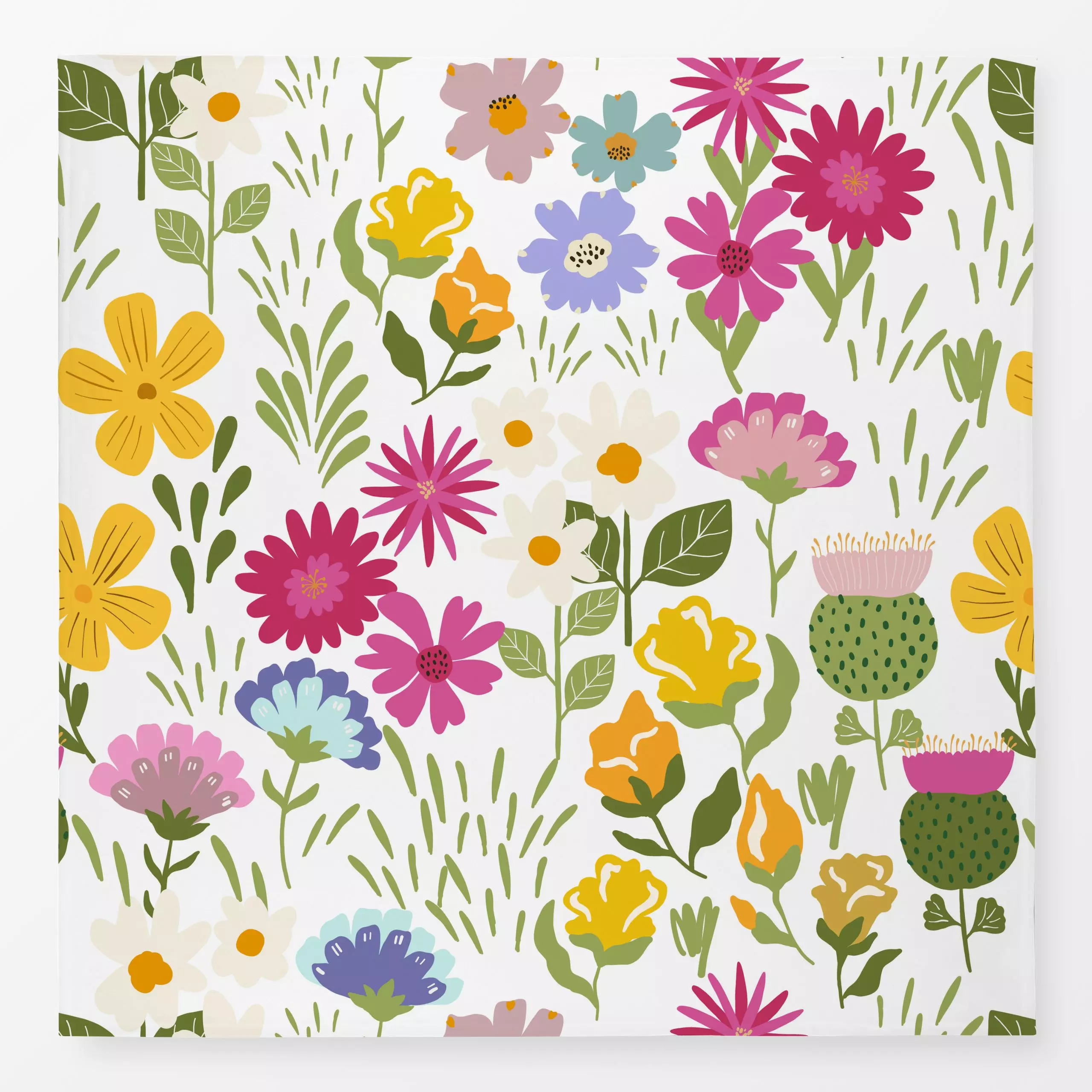 Tischdecke Retro Blumengarten - Blumen & Florales, Sommer - von „Uta Naumann"; boho, Blumen, Garten, Blüten, Sommerblumen, S...