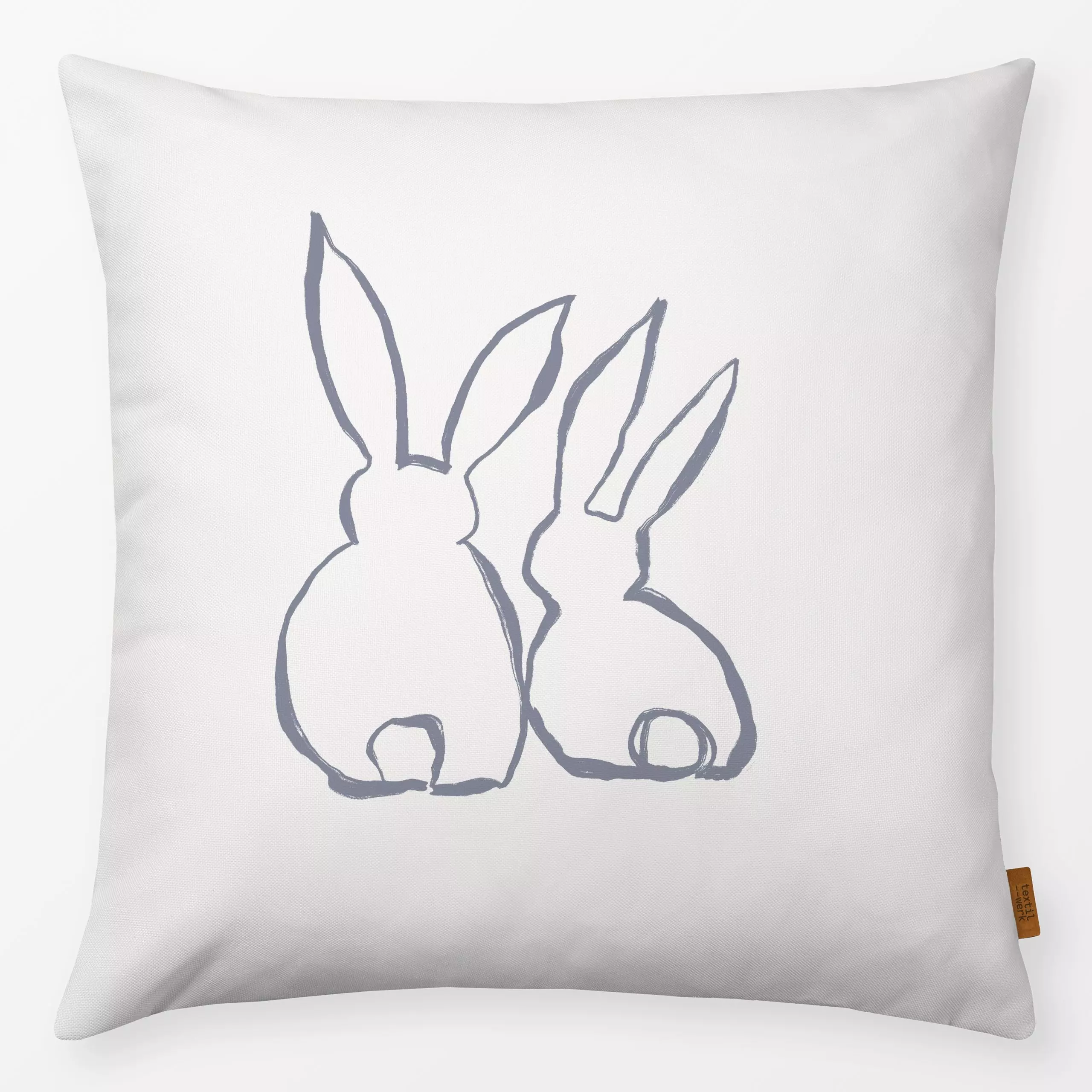 Kissen Zwei Hasen Osterhasen - Frühling, Tiere, Anlässe, Ostern - von „Studio Kesse"; Hase, Tiere, Kaninchen, Ostern, Osterh...