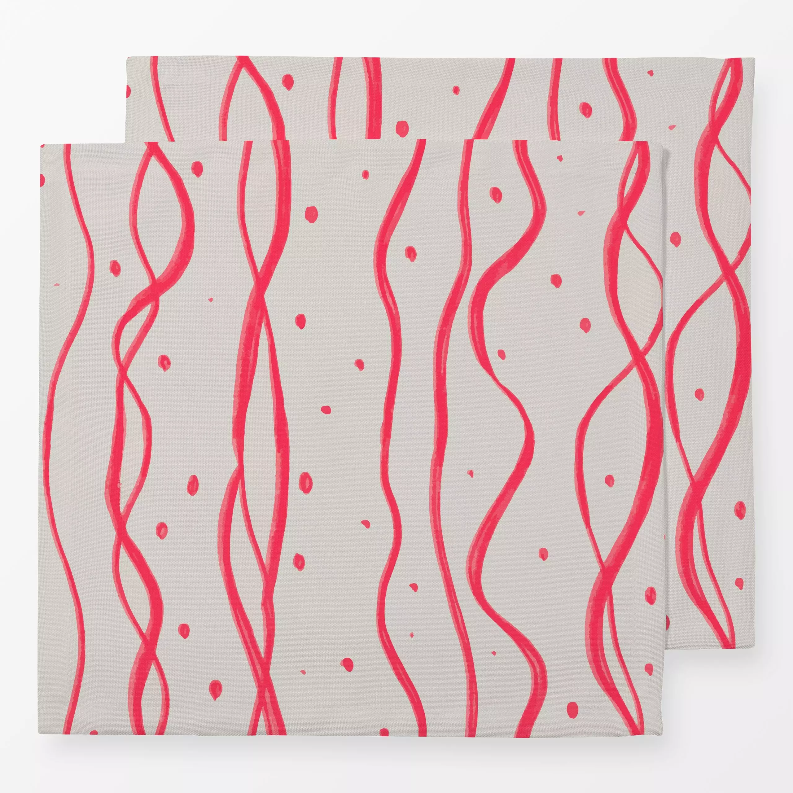 Servietten Vibrant Summer - Seegras rot - Sommer, Symbole & Muster - von „Carolin Vonhoff"; Muster, Linien, Punkte, Meer, St...