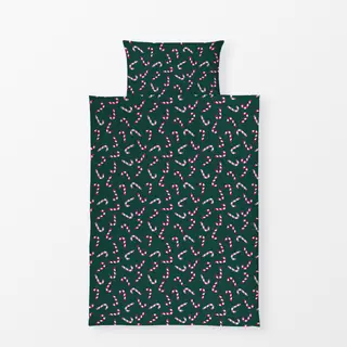 Bettwäsche Zuckerstangen grün rot