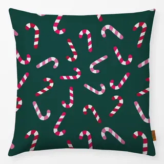 Kissen Zuckerstangen grün rot