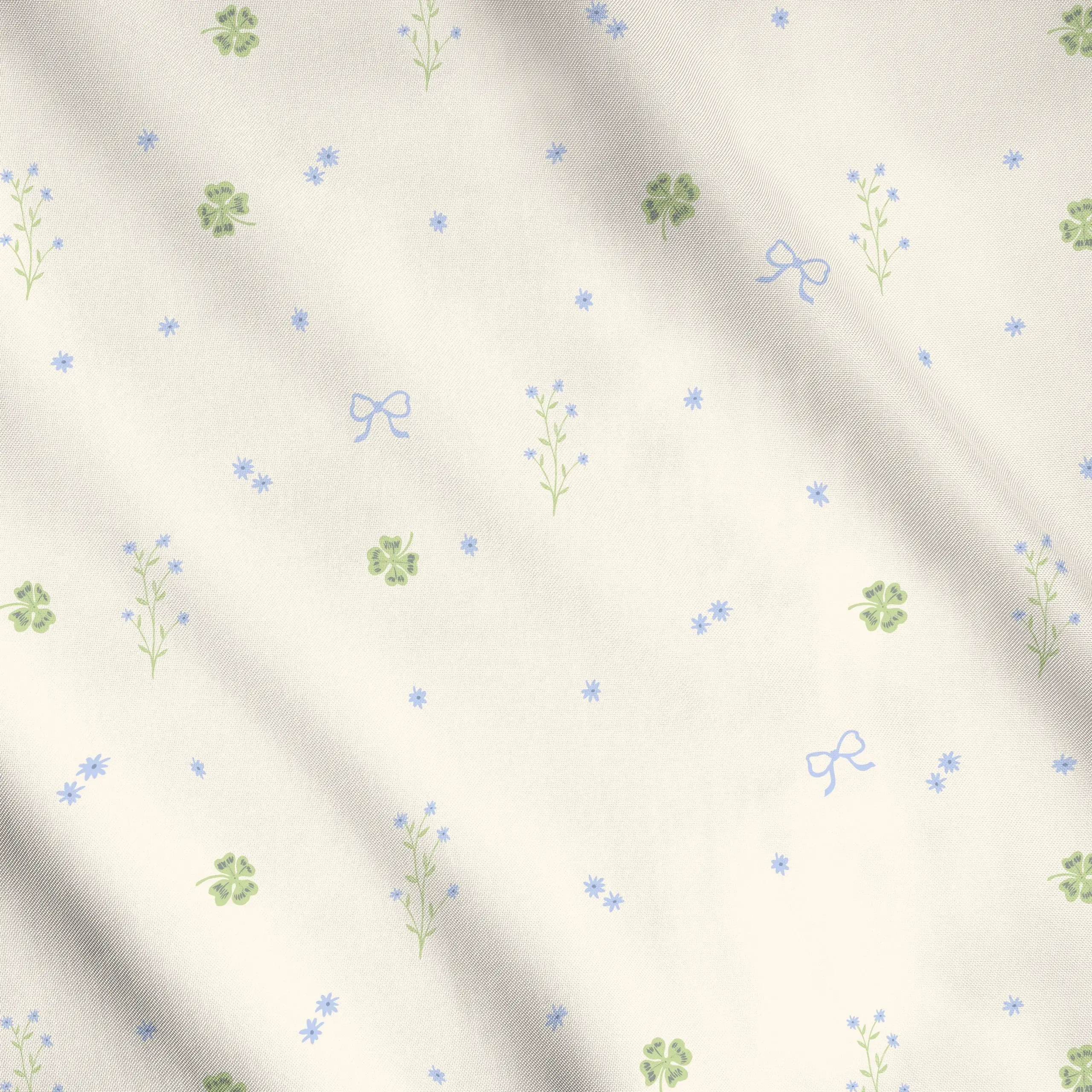 Meterware Klee Schleifen Blumen, Blumen, fürs Kinderzimmer, von Anna Petersen