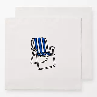 Servietten Gartenstuhl Schwarz-Blau